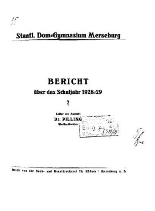 1928/29: Bericht ... - 1928/29