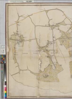 Doorne (Lüttich) Grenze zwischen dem Bistum Lüttich und dem Herzogtum Brabant 1788 o.M. 106 x 146 kol. Zeichnung Evergert, Geometer Rheina-Wolbeck