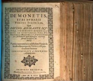 De monetis et re numaria theses iuridicae