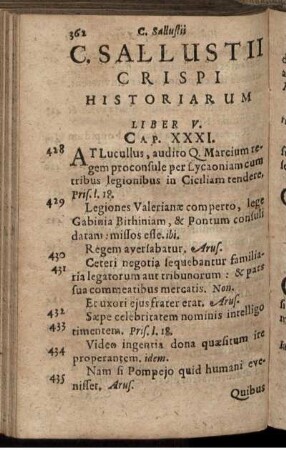 C. Sallustii Crispi Historiarum Liber V