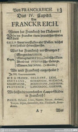 Das IV. Capitel. Von Franckreich