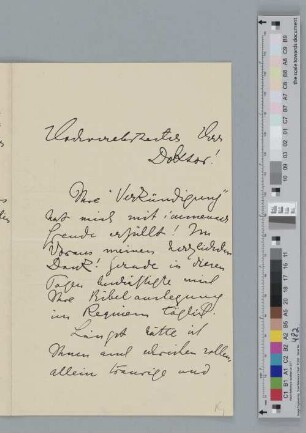 Brief an Johannes Brahms