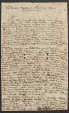 Brief von Michael Tertina an Johann Jacob Kohlhaas