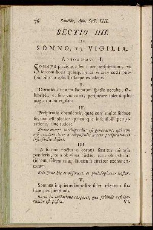 Sectio IIII. De Somno, et Vigilia.
