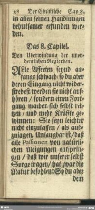 Das 8. Capitel. Von Uberwindung der unordentlichen Begierden