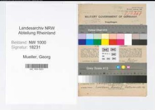 Entnazifizierung Georg Mueller, geb. 02.07.1914 (Dachdecker)