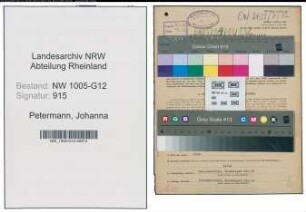 Entnazifizierung Johanna Petermann , geb. 01.12.1904 (Kfm. Angestellter)