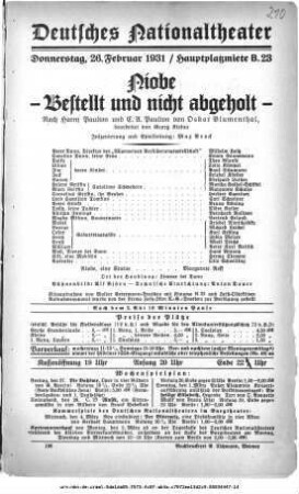 Niobe - Bestellt und nicht abgeholt