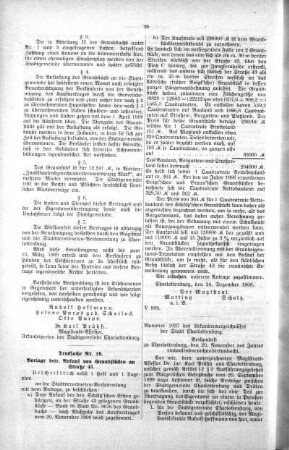 In nicht öffendlicher Sitzung (19), 20. Januar 1909