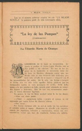 "La ley de las Pampas" : (Continuación)