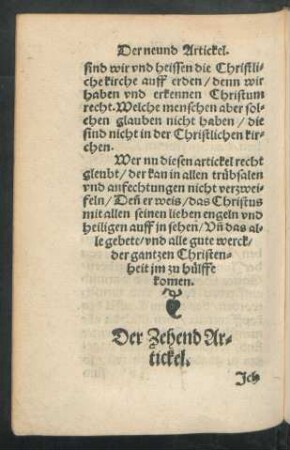 Der Zehend Artickel.