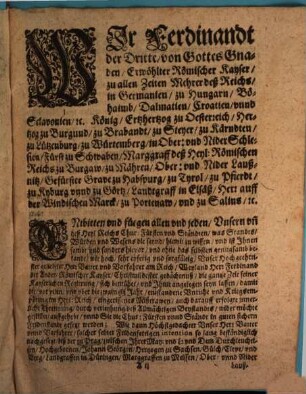 Abtruck Der GeneralnAmnistia, wie selbige von der Röm. Kays. auch zu Hungarn vnnd Böhaimb Königl. Majestät ... Zu Regenspurg beschlossen vnd in offentlichen Truck zu fertigen, vnd ... zu publiciern befohlen worden