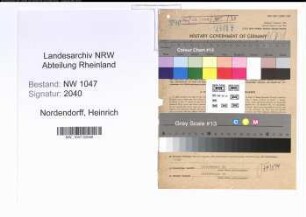 Entnazifizierung Heinrich Nordendorff , geb. 24.03.1906 (Arbeiter)