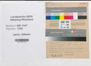 Entnazifizierung Wilhelm Jamin , geb. 20.09.1897 (Schlosser)