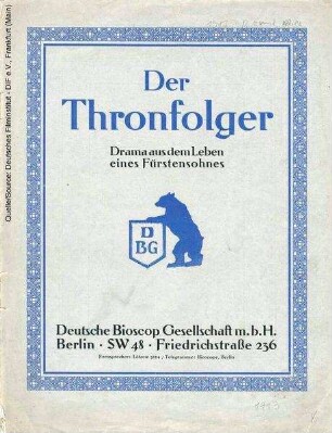 Filmprogramm von "Der Thronfolger"