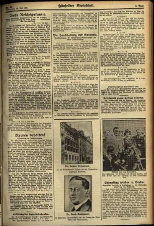 Zweite Ausgabe vom Donnerstag, den 16. Juli 1931.
