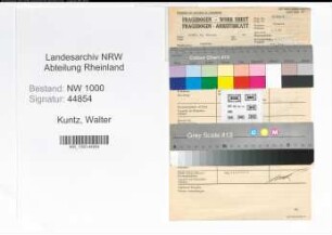 Entnazifizierung Walter Kuntz, geb. 01.06.1906 (Finanzbeamter)