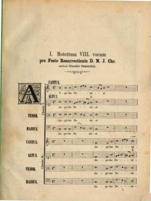 Liber motettorum, [1]. Nr. I - VI