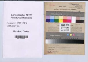 Entnazifizierung Oskar Brocker , geb. 10.09.1890 (Kaufmann)