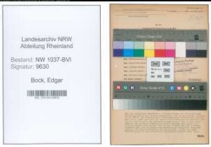 Entnazifizierung Edgar Bock , geb. 08.12.1900 (Sachbearbeiter)