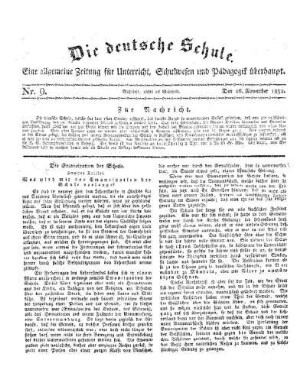Die Emancipation der Schule : was wird mit der Emancipation der Schule verlangt? ; zweiter Artikel