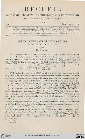 9: Petits monuments et petits textes recueillis en Égypte, [3]