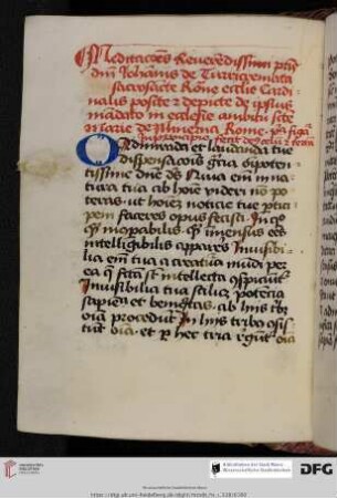 Johannes de Turrecremata, Meditationes (Contemplationes) positae in claustro S. Mariae supra Minervam