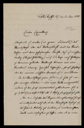 102: Brief von Otto Strecker an Gottlieb Planck, Celle, 20.1.1905