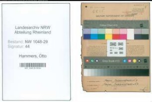 Entnazifizierung Otto Hammers , geb. 02.10.1896 (Lokfuehrer)