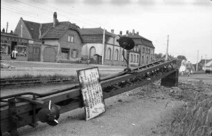 Abbau der Gittermasten für die elektrischen Oberleitungen der ehemaligen Albtalbahn.