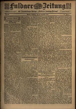 Zweite Ausgabe vom Samstag, den 21. Dezember 1901.