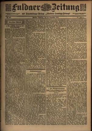 Zweite Ausgabe vom Samstag, den 21. Dezember 1901.