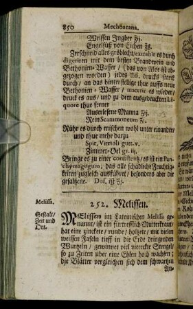 252. Melissen. - 262. Maulbeer-Baum.