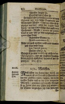 252. Melissen. - 262. Maulbeer-Baum.