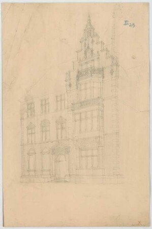 Thiersch, August ; München; Wohnhaus Linde - Perspektive