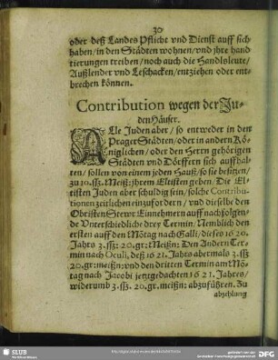 Contribution wegen der Juden Häuser