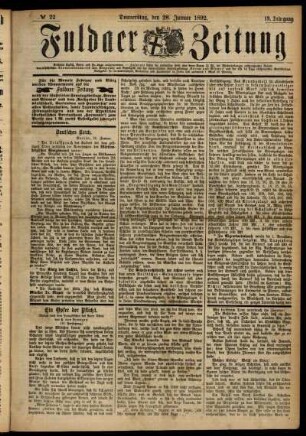 Ausgabe vom Donnerstag, den 28. Januar 1892.