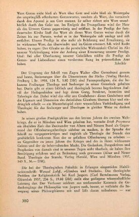 380 [Rezension] Walter, Eugen, Der Gottesbund gestern und heute