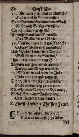 X. Christi Leyd/ der Christen Freud
