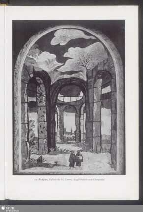 Kempten, Stiftskirche St. Lorenz, Scagliolaplatte vom Chorgestühl