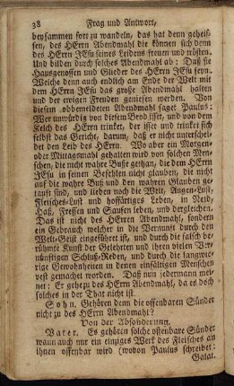 Von der Absonderung.