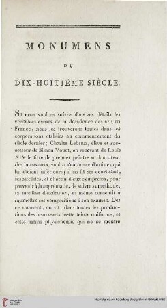 Monumens du dix-huitième siècle