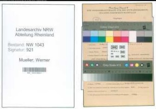 Entnazifizierung Werner Mueller , geb. 15.05.1899 (Chemiker)