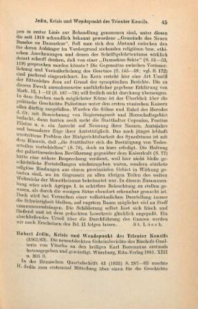 45-47 [Rezension] Jedin, Hubert, Krisis und Wendepunkt des Trienter Konzils (1562/63)