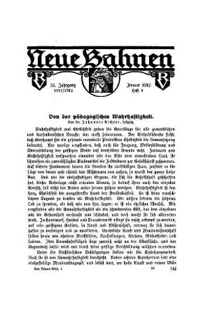 Von der pädagogischen Wahrhaftigkeit