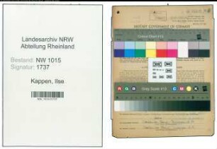 Entnazifizierung Ilse Kappen , geb. 01.09.1921 (Kaufmaennische Angestellte)