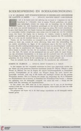 2: [Rezension von: Leliman, J.H., Het stadswoonhuis in Nederland gedurende de laatste 25 jaren]