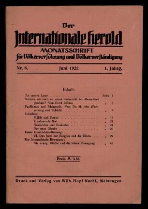 Nr. 6. Juni 1922