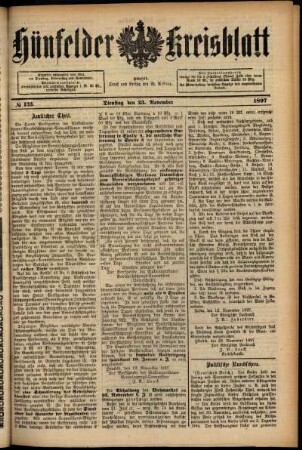 Ausgabe vom Dienstag, den 23. November 1897.