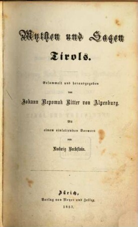 Mythen und Sagen Tirols